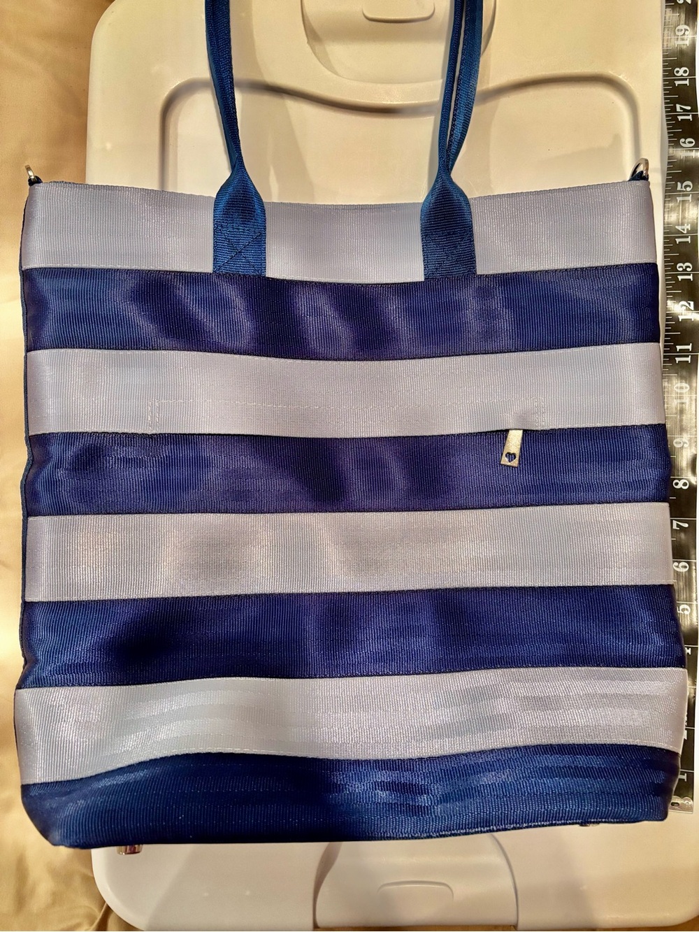 Harveys Legacy Collection Sea Cycle Resort Tote / recycled denim and navy / EUC